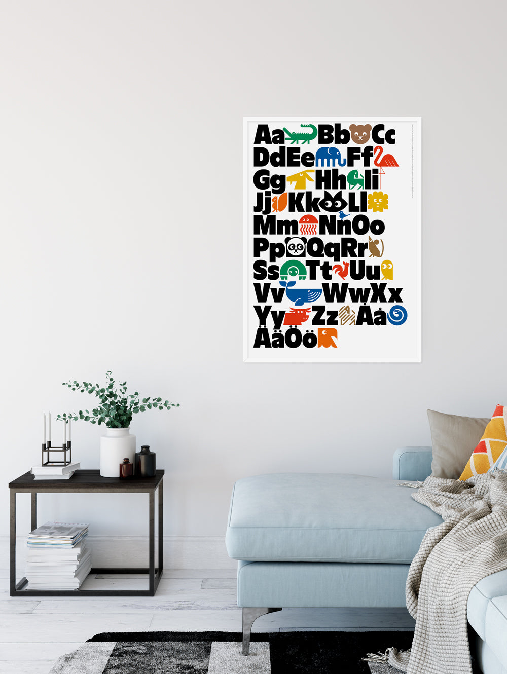 Animal Alphabet Swedish Poster
