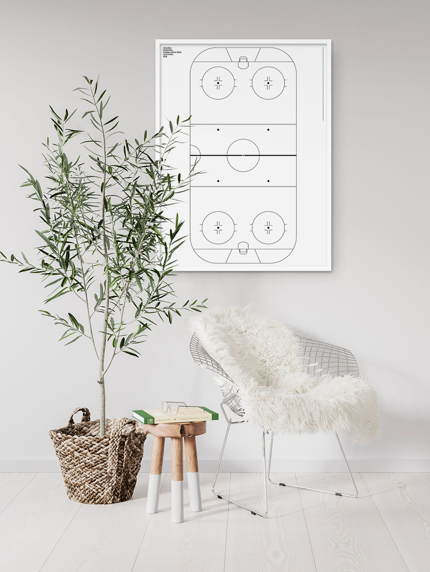 Sport Hockey Rink Mono Poster