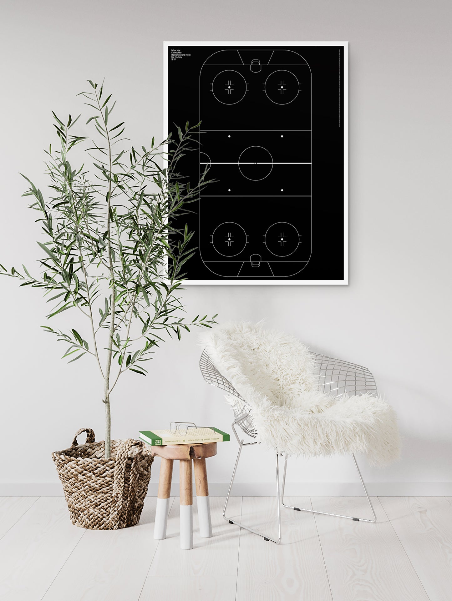 Sport Hockey Rink Black Poster