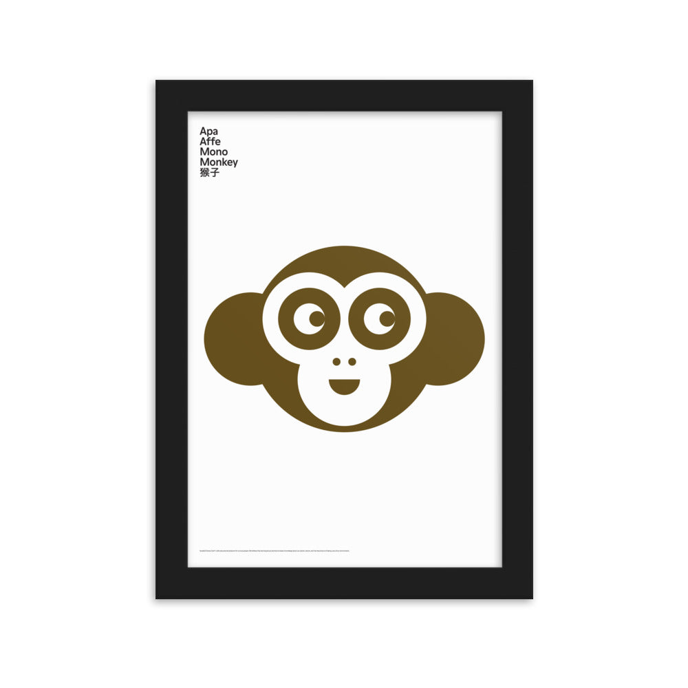 Framed Animal Monkey Poster
