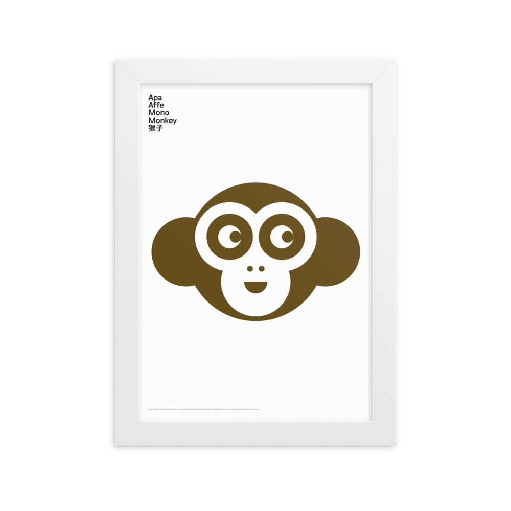 Framed Animal Monkey Poster